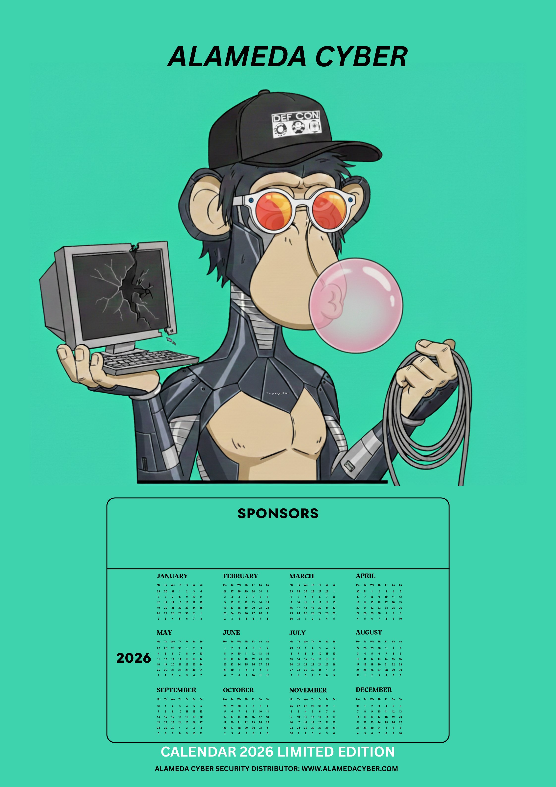 Alameda Cyber Calendar 2026 - Limited Edition featuring CISO artwork